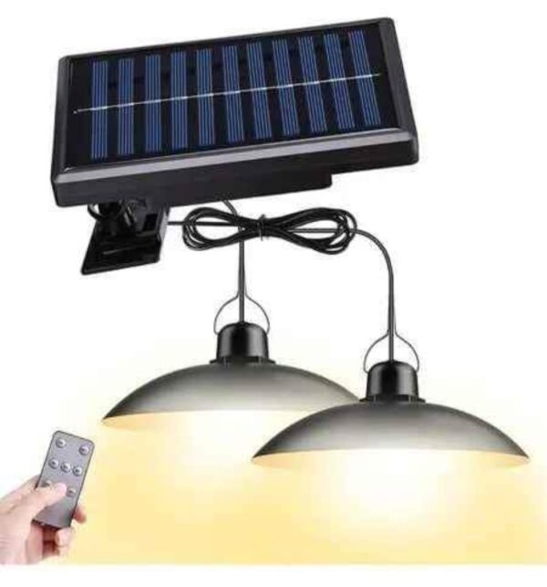 LAMPARA CON PANEL SOLAR DOBLE - Imagen 3