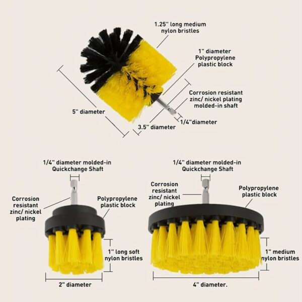 KIT 3 CEPILLOS PARA TALADRO - Imagen 2