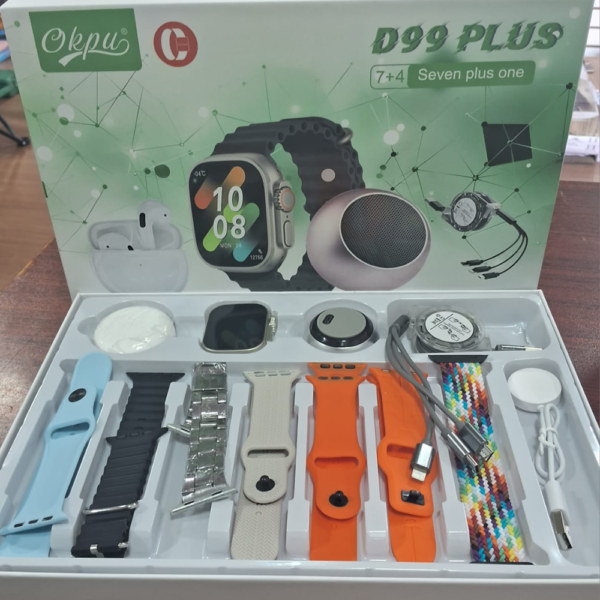 RELOJ SMART WATCH CON PARLANTE Y AUDÍFONOS 7+4 D99 PLUS