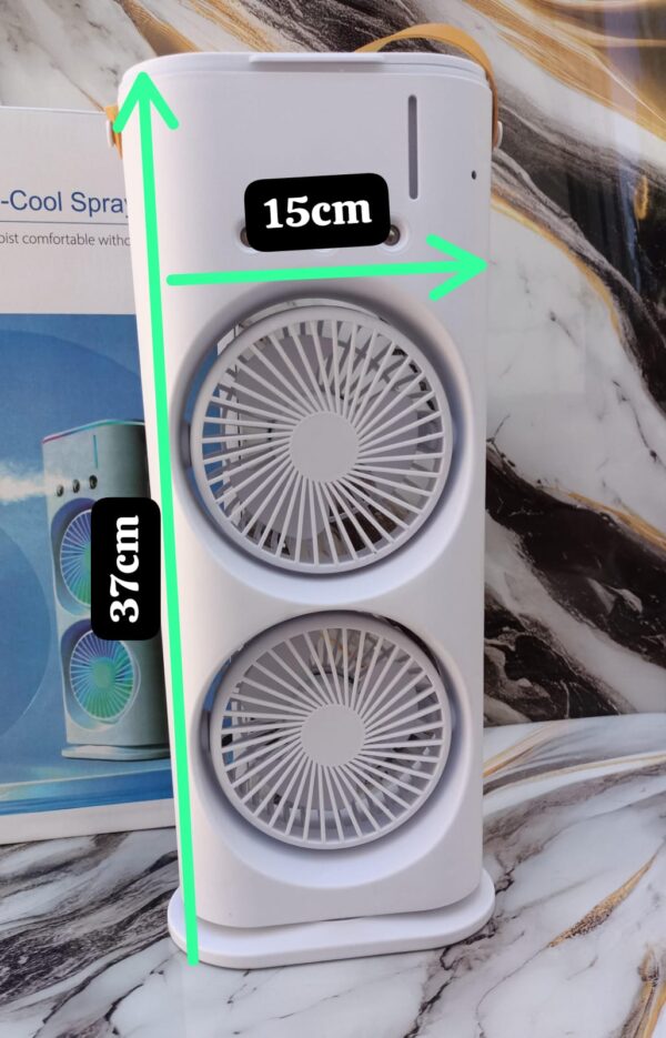 DOBLE VENTILADOR DE AIRE FRIO HUMIFICADOR BLANCO - Imagen 3