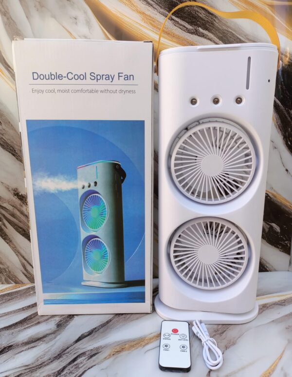 DOBLE VENTILADOR DE AIRE FRIO HUMIFICADOR BLANCO - Imagen 4