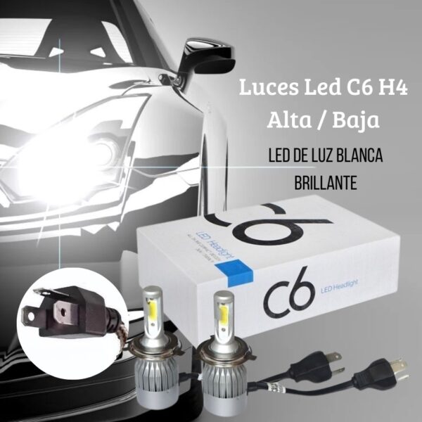LUCES LED PARA AUTO C6 H4 - Imagen 2