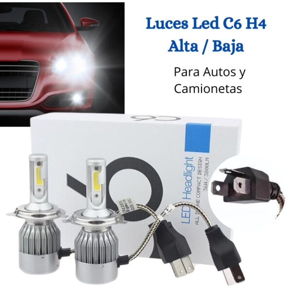 LUCES LED PARA AUTO C6 H4 - Imagen 4