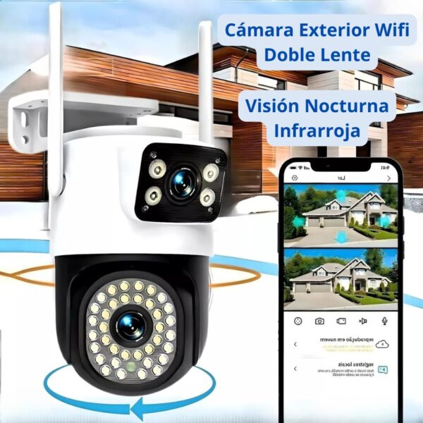 CAMARA WIFI PARA EXTERIOR DOBLE LENTE - Imagen 2