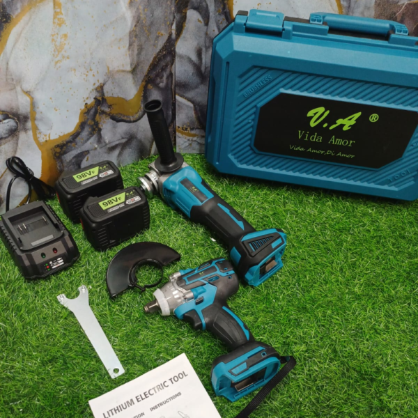 KIT DE ESMERIL GALLETERA + PISTOLA DE IMPACTO DE 98V