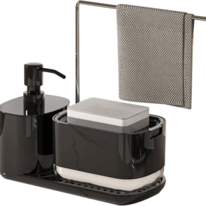 DISPENSADOR DE JABON CON SOPORTE DE ESPONJA PARA COCINA