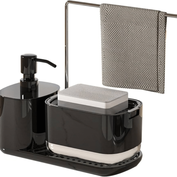 DISPENSADOR DE JABON CON SOPORTE DE ESPONJA PARA COCINA