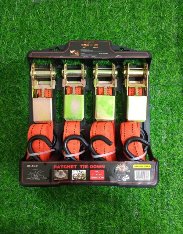 ESLINGA CINTA DE AMARRE 4 PCS CON RATCHET 4.6M - Imagen 4