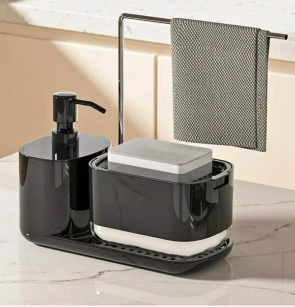 DISPENSADOR DE JABON CON SOPORTE DE ESPONJA PARA COCINA - Imagen 3