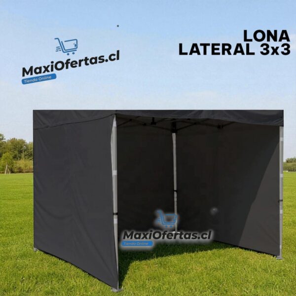 LATERAL DE TOLDO 3X3 NEGRO - Imagen 2
