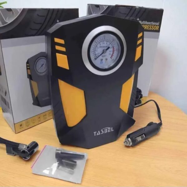 COMPRESOR DE AIRE CON LINTERNA 12V AMARILLO - Imagen 3