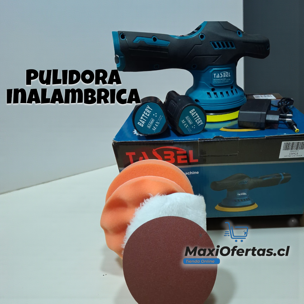 PULIDORA INALAMBRICA 2 BATERIAS 12V PARA AUTO TASBEL - Imagen 3