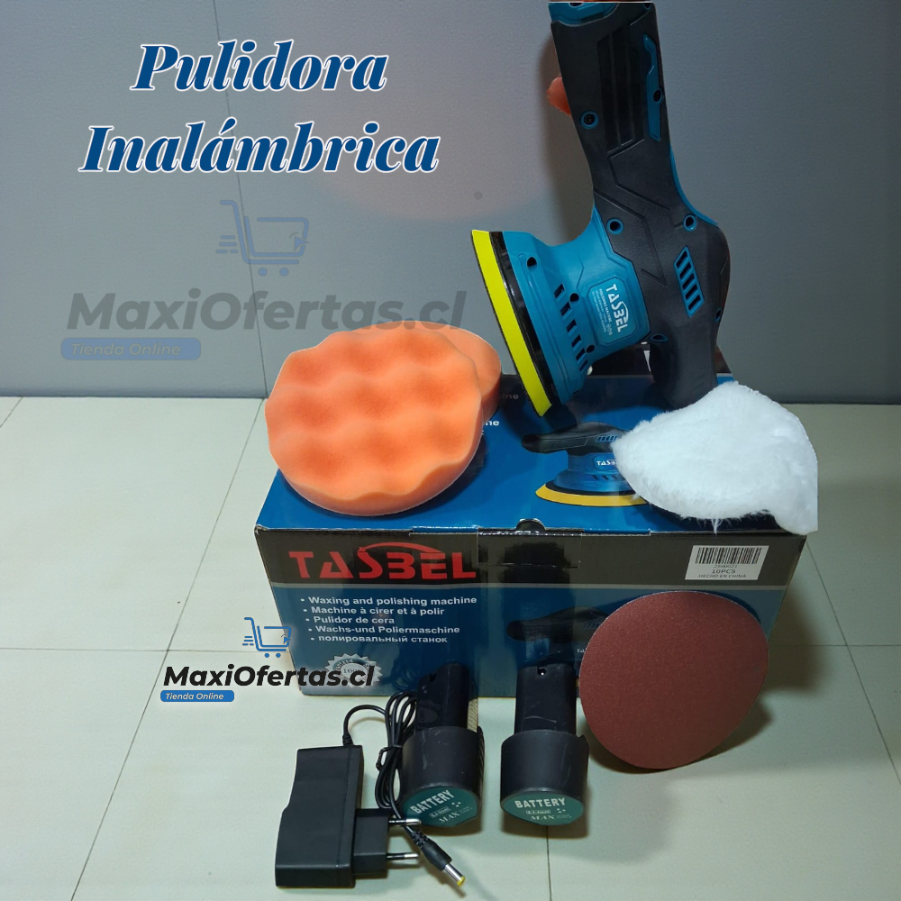 PULIDORA INALAMBRICA 2 BATERIAS 12V PARA AUTO TASBEL - Imagen 4