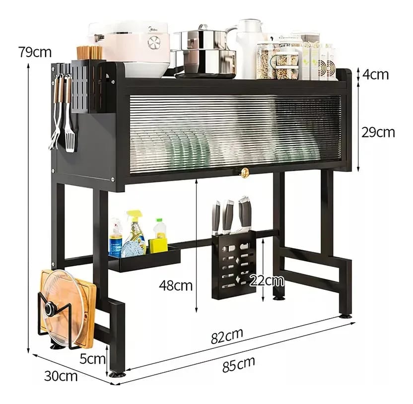 ESCURRIDOR DE PLATOS 85CM CON CUBRE POLVO - Imagen 2