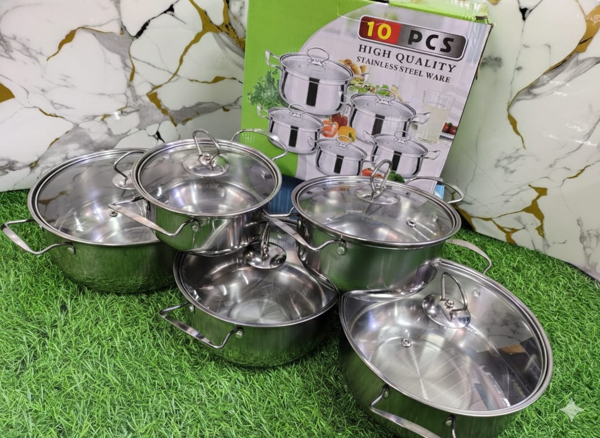 SET DE OLLAS ACERO INOXIDABLE 10 PIEZAS - Imagen 2