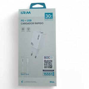 CARGADOR DE CARGA RAPIDA 30W DOBLE PUERTO TIPO C Y USB