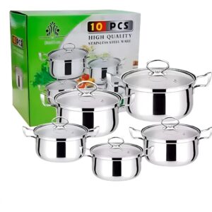 SET DE OLLAS ACERO INOXIDABLE 10 PIEZAS