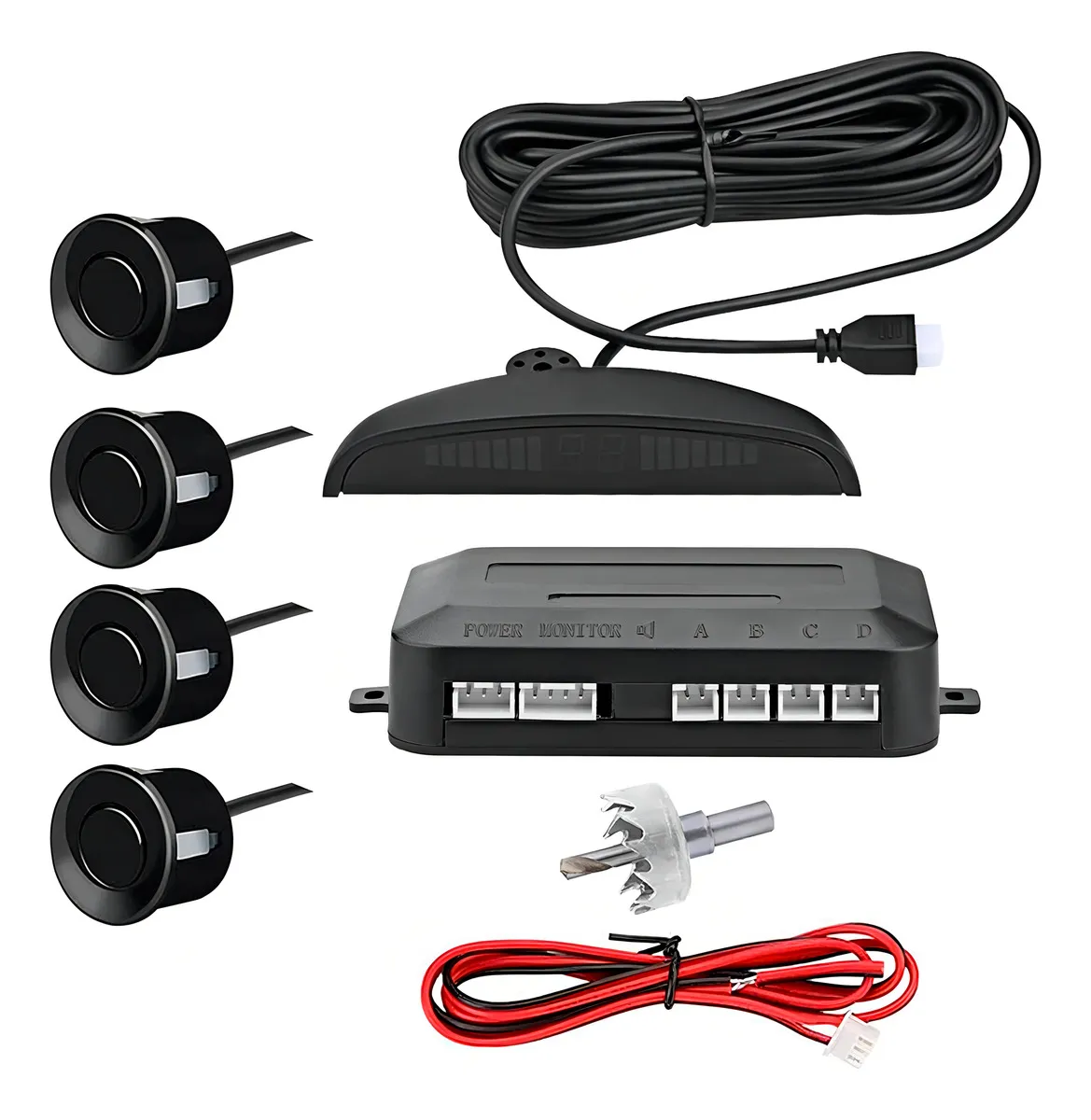SENSOR DE RETROCESO GTI PARA AUTO 4 SENSORES LED - Imagen 2