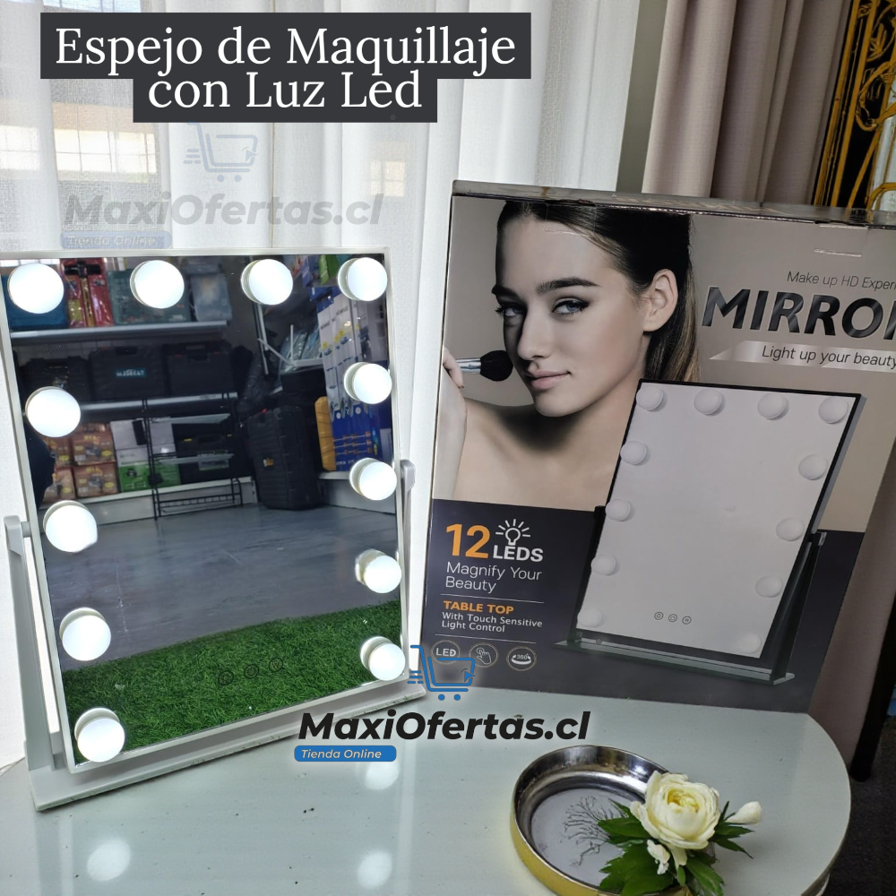 ESPEJO PARA MAQUILLAJE CON 12 LUCES LED - Imagen 4