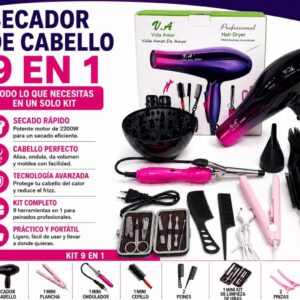 SECADOR DE CABELLO CON ACCESORIOS